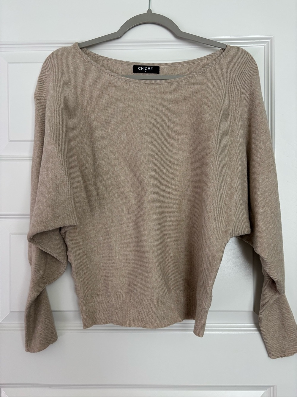 chic Taupe Boatneck Knit Sweater
